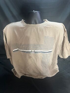 Men's Taupe Graphic Crew Neck T-Shirt-retro Sean John denim-size XL-#566